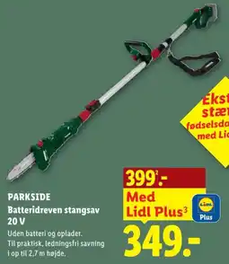 Lidl Parkside batteridreven stangsav 20 V tilbud