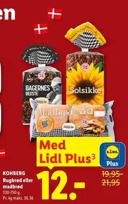 Lidl Kohberg Rugbrød eller madbrød tilbud