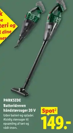 Lidl Parkside Batteridreven håndstøvsuger 20 V tilbud