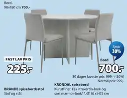 JYSK Brande spisebordsstol tilbud