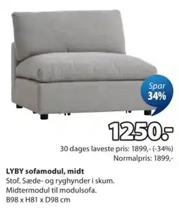JYSK LYBY sofamodul, midt tilbud