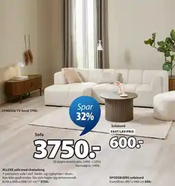 JYSK Allese sofa med chaiselong tilbud