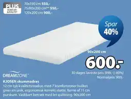 JYSK Dreamzone Kjosen skummadrås tilbud
