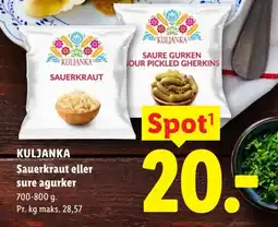 Lidl Kuljanka sauerkraut eller sure agurker tilbud