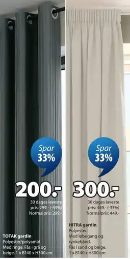 JYSK Totak gardin tilbud