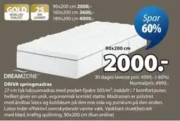 JYSK Dreamzone Driva springmadras tilbud