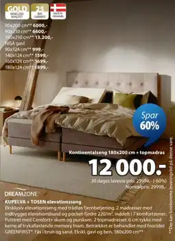 JYSK Dreamzone Kupelva + Tosen elevationsseng tilbud