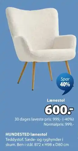 JYSK Hundested lænestol tilbud