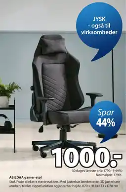 JYSK Jysk ABILDAa gamer-stol tilbud