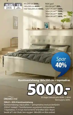 JYSK Dreamzone Ivalo + Kola kontinentalseng tilbud