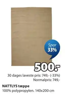 JYSK Nattlys tæppe tilbud