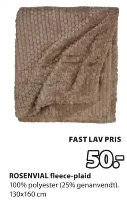 JYSK ROSENVIAL fleece-plaid tilbud
