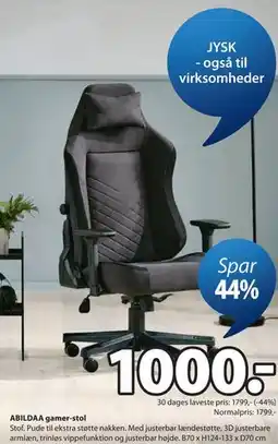 JYSK ABILDAA gamer-stol tilbud