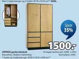 JYSK ODENSE garderobeskab tilbud