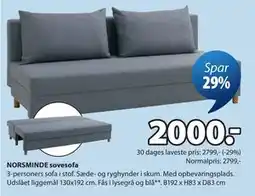 JYSK NORSMINDE sovesofa tilbud