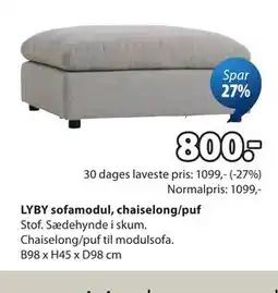 JYSK LYBY sofamodul, chaiselong/puf tilbud