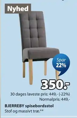 JYSK BJERREBY spisebordsstol tilbud