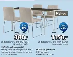 JYSK HAMMEL spisebordsstol tilbud