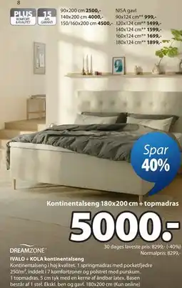 JYSK IVALO + KOLA kontinentalseng tilbud