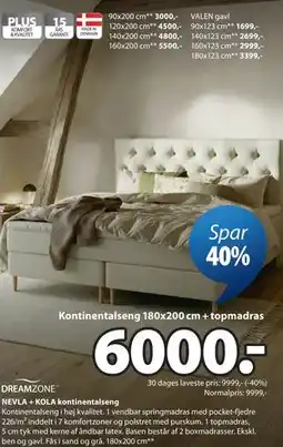 JYSK NEVLA + KOLA kontinentalseng tilbud