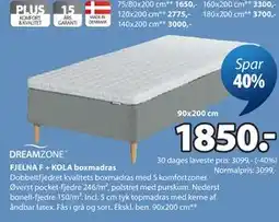 JYSK FJELNA F + KOLA boxmadras tilbud