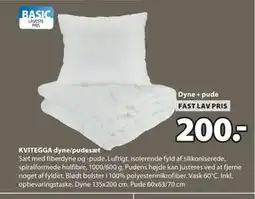 JYSK KVITEGGA dyne/pudesæt tilbud