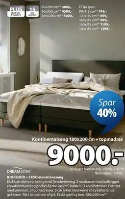 JYSK BJORSUND + EKSO elevationsseng tilbud