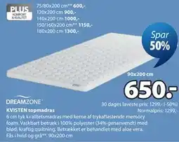 JYSK KVISTEN topmadras tilbud