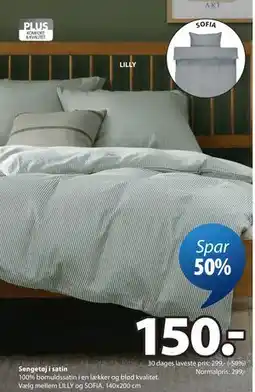 JYSK Sengetøj i satin tilbud