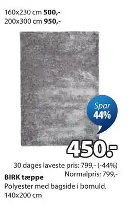 JYSK BIRK tæppe tilbud