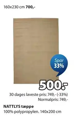 JYSK NATTLYS tæppe tilbud
