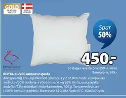 JYSK ROYAL SILVER andedunspude tilbud