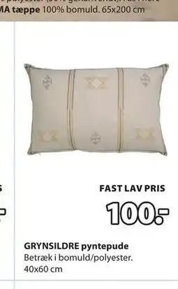 JYSK GRYNSILDRE pyntepude tilbud