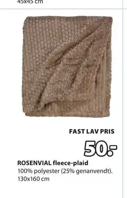 JYSK ROSENVIAL fleece-plaid tilbud
