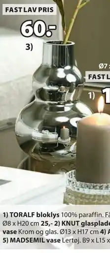 JYSK CHRISTOFFER vase tilbud