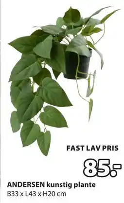 JYSK ANDERSEN kunstig plante tilbud