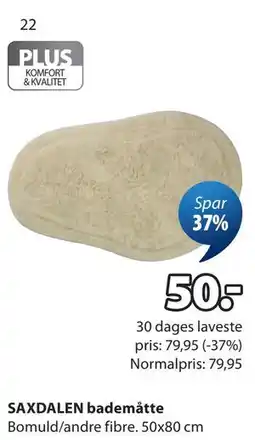JYSK SAXDALEN bademåtte tilbud