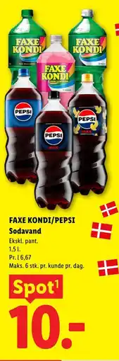 Lidl FAXE KONDI/PEPSI Sodavand tilbud