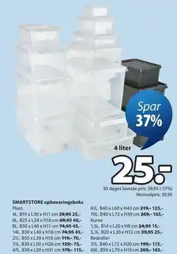 JYSK SMARTSTORE opbevaringsboks tilbud