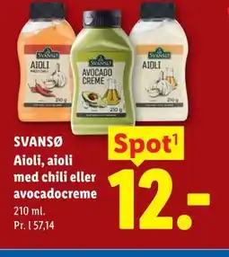Lidl SVANSØ Aioli, aioli med chili eller avocadocreme tilbud