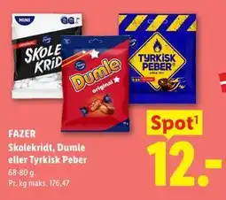 Lidl FAZER Skolekridt, Dumle eller Tyrkisk Peber tilbud