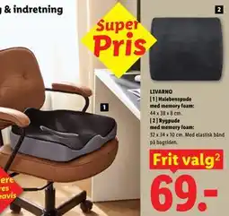 Lidl LIVARNO Rygpude med memory foam tilbud