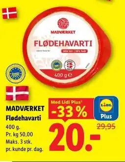Lidl MADVÆRKET Flødehavarti, App-pris tilbud