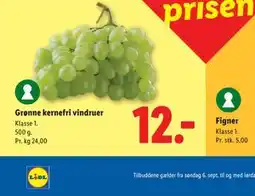 Lidl Grønne kernefri vindruer tilbud