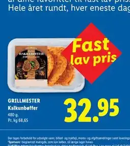 Lidl GRILLMESTER Kalkunbøffer tilbud