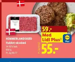 Lidl HIMMERLANDSKØD Hakket oksekød tilbud