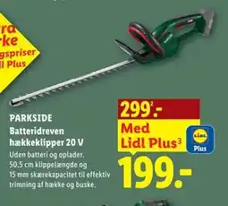 Lidl PARKSIDE Batteridreven hækkeklipper 20 V tilbud