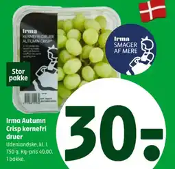Coop 365 Irma Autumn Crisp kernefri druer tilbud