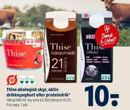 Coop 365 Thise økologisk skyr, aktiv drikkeyoghurt eller protein-drik tilbud