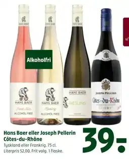 Coop 365 Hans Baer eller Joseph Pellerin Côtes-du-Rhône tilbud